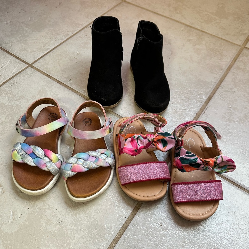 Toddler Girl Sandals and Boots Bundle Size 7